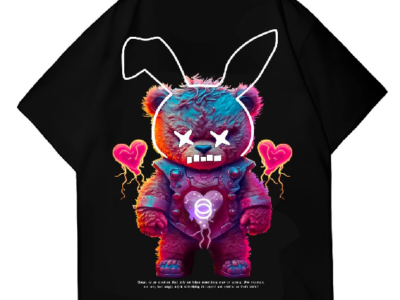 Kaos Oversize Hitam Premium Pria dan Wanita - Bear Rabbit